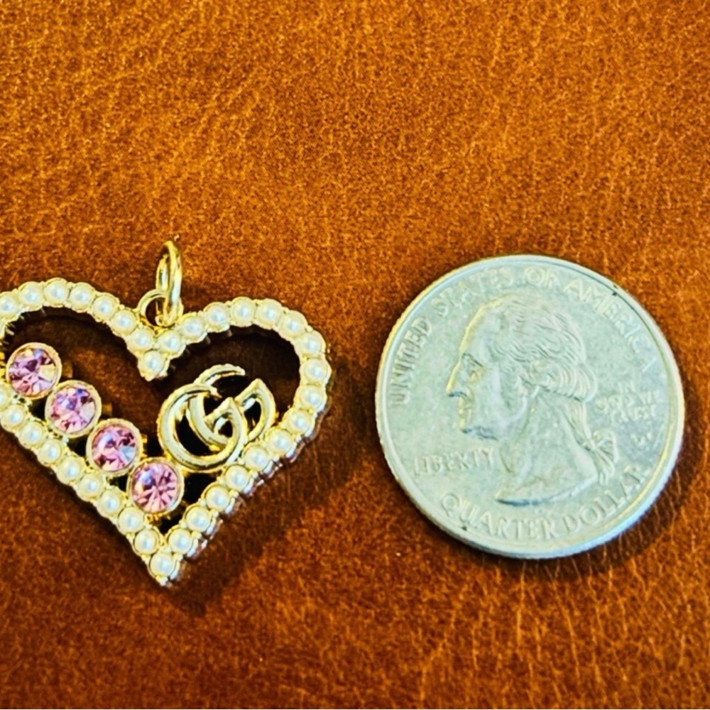 Gucci Gold Heart Necklace with Purple Accents - Picture 3 of 7